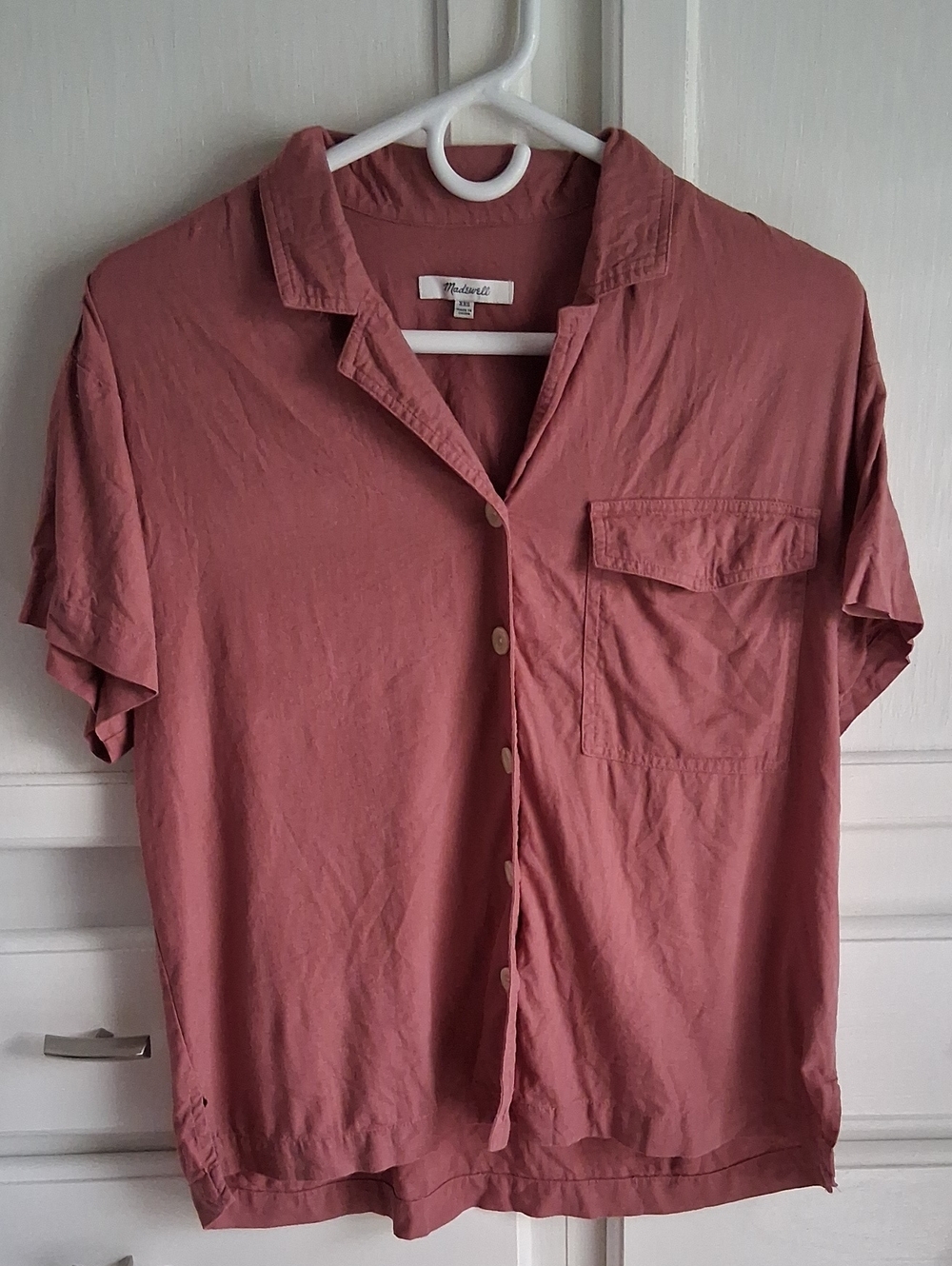 Madewell Linen Blend Short-Sleeve Button Shirt